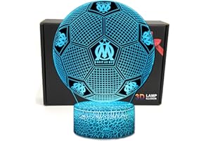 Deal Best football forme 3d illusion optique intelligent 7 couleurs led night light lampe de table avec câble d'alimentation usb olympique de marseille