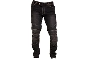 Qaswa Men's Motorcycle Denim Pants Motorbike Jeans with Stretch Panel Aramid Protection Lining Biker Trousers