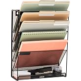 Mind Reader Floor oder Mounted Magazine Rack, Black Metal Mesh