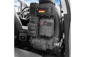rigpati Molle Auto Organizer Tactical Car Seat Organiser, Tactical Car Seat Back Organizer with 5 Detachable Molle Pouches