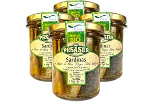 Soldimar Pesasur Sardines in Organic Extra Virgin Olive Oil 195g (Pack of 4)