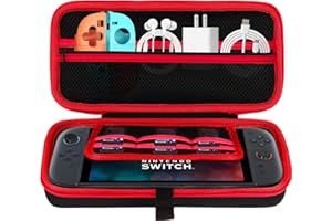 Lebakort Dur Étui Housse Cas Compatible avec Nintendo Switch 2 (Noir + Rouge)