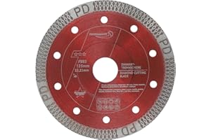 Prodiamant Diamentowa tarcza tnąca do płytek i porcelany, wysoka jakość, 125 mm x 22,23 mm, diamentowa tarcza tnąca PDX93.936, 125 mm