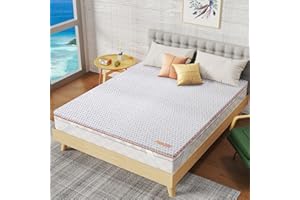 Maxzzz Topper Viscoelastico 135x190x7.5cm Alivia Tensiones Musculares Infusión Carbón de Bambú, Topper Sobrecolchon Lavable, Topper para Colchón Transpirable, Transpirable y Soporte y Firmeza Media
