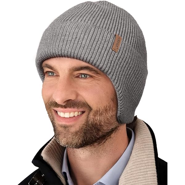 HASAGEI Wintermuts, ademend, gebreide muts, winterbeanie, muts voor heren en dames, grijs HASAGEI Wintermuts, ademend, gebreide muts, winterbeanie, muts voor heren en dames, grijs