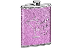 KAV Flasque rose à paillettes de 236,8 g avec construction en acier inoxydable, durable et élégant, parfaite pour toutes les occasions, cadeau pour femme