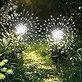 GIGALUMI Solar Lights Outdoor Garden, 2 Pack Solar Firework Lights, Waterproof 120LED Solar Starburst Light for Yard Balcony Patio Planter Garden Decor (Cold White)