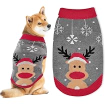 Hunde-Weihnachtspullover Mit Schneeflocken & Elch - Warm, Weich, Rollkragen, Für Kleine Bis Große Hunde