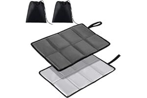 WUFANC Thermo Seat Cushion składany zestaw 2 sztuk, Outdoor Seat Pad, odporny na wilgoć i ciepły, wodoodporny Seat Pillow z 2 torbami do przechowywania, składany Seat Cushion do podróży (szary)