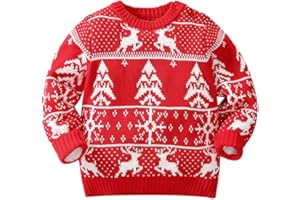 JUIYNIZT Baby Mädchen Jungen Langarm Sweater Weihnachtspullover Strickjacken Gestrickt Weihnachtshirsch Strickpullover Herbst Winter Pullis