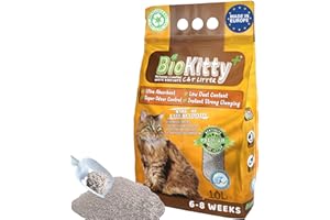 BioKitty Clumping Cat Litter, Highly Absorbent Natural Mineral Bentonite Cat Sand Litter, Scented Long Lasting Odour Control, Cat Litter, 10L (Marseille Soap)