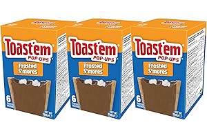 TOASTEM POP-UPS Toast'em Pop-Ups Frosted Smores 288g x 3 Packs | 6 Toaster Pastries per Box | Toaster Pastries | American | Similar to Pop Tarts