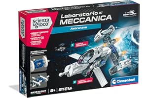 Clementoni Scienza e Gioco Laboratorio di Meccanica - Astronave, Set di Costruzioni Bambini 8+ Anni, Scopri i Principi dell'Ingegneria, Made in Italy, Lingua Italiana, 19390