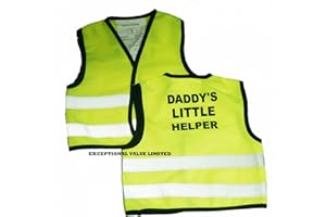 GILLICCI Kids High Visibility Hi Viz Safety Vest Top Hi Vis Baby Waistcoat Childrens Gift (Small (0-1 Years), DADY'S Little HEPLER)