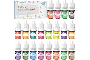 HXDZFX Coloranti Alimentari a 20 colori - Colorante Alimentare Liquido Concentrati per Cuocere, Decorare, Glassare e Cucinare - Coloranti Alimentari Vibranti per Fondente, Slime e Mestieri - Flaconi di 6 ml