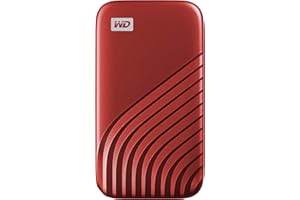WESTERN DIGITAL WD My Passport SSD 500GB portatile con tecnologia NVMe, USB-C, fino a 1.050 MB/s in lettura, fino a 1000MB/s in scrittura, Rosso