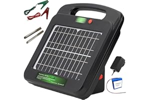 My Animal Command Solar Powered Electric Fence Charger 5 Km 0.25 Joules Output (9-11KV) Electric Fence Energizer Containment & Protection of Livestock, Horses, Cattle Sheep, Pets Easy Installation