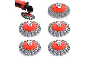 Lomhyve 5 Stück Drahtbürste für Winkelschleifer, Winkelschleifer Zubehör, Durchmesser 115mm und 125mm, Mit M14 Modelle für Bohrmaschine Polier, Schleifen, Entrosten, Entgraten