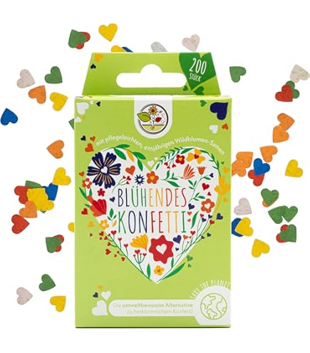 BLOOMING Herzen aus Papier, ausgesät, 25 Stück, Plant me, 6,3 x 6,3