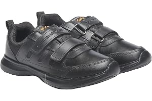 Unistar Classic Black Premium Quality Super Soft With Memory Foam Insole Uniform School Shoes For Boys