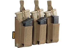 EXCELLENT ELITE SPANKER Custodia a Cielo Aperto per Caricatori Singoli/Doppi/Tripli Molle per M4 M14 M16 AK AR Elastico per Caricatori per Sacchetto Pistola Mag