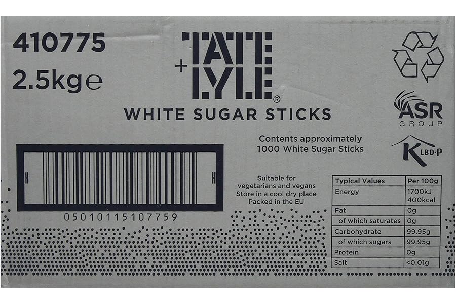 Tate & Lyle - White Sugar Sticks - Pure Cane Sugar - Individually Wrapped for Hygiene - Hot Drinks, Meetings & Coffee Shops - Convenient - 1000 x 2.5g