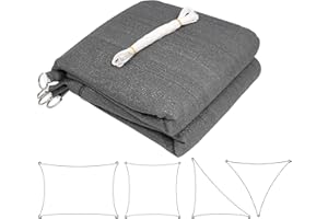Laneetal Voile d'ombrage carrée 4x4m HDPE Respirant Protection Solaire pour Une Utilisation dans Les Jardins/balcons/terrasses,Gris
