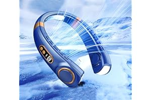 AHYDFSR Przenośny wentylator na szyję, mini USB, bezłopatkowy wentylator szyjny, z akumulatorem 4000 mAh, 5 prędkości, do sypialni, biura, na kemping, podróż, jako prezent