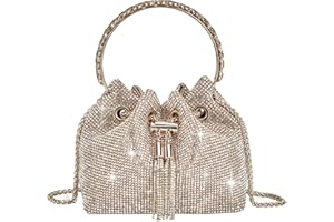 TOPALL Pochette Donna Elegante,Brillantini Strass Glitter Pochette e Clutch Donna,Borsa Donna da Sera Piccola Borsette Brillantinata con. Glitter/Matrimonio/Festa/Bar/Modo