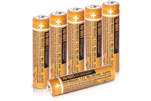 KUHU 6x HHR-55AAABU Batterie Ricaricabili HHR-55AAABU NI-MH per Panasonic 1.2V, Batteria AAA 550mAh per Telefoni Cordless