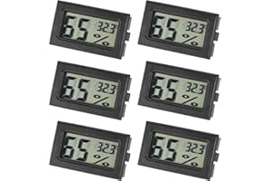 ODDMART 6PCS Thermometer Hygrometer, Digital Thermometer Room Temperature with Large LCD Display Square Mini Temperature Humidity Gauge Celsius for House Greenhouse Baby Office Home Garden Cellar