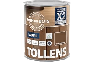 Tollens - Lasure - Ultra Résistante - Adhérence Renforcée - Protège et Décore - Protection Anti-UV - Technologie LONG-LIFE - Satin - Chêne Foncé - 1 L