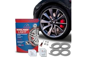 Rimblades Light Grey Alloy Wheel Protectors - Fits Up to 22” x 4 Wheels | For Flat Edge Wheels | 8 Colour Options | Easy DIY Fit | Car Exterior Accessory