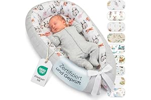 LULANDO® Babynest - Standard 100 von Oeko-Tex - multifunktionales Kuschelnest für Babys und Säuglinge - Nestchen - Reisebett - 100% Baumwolle - antiallergisch - hergestellt in der EU