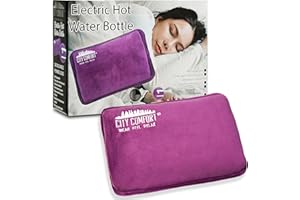 CITYCOMFORT Rechargeable Electric Hot Water Bottle Heat Pad 6 Hour Warmth Temperature Control Detachable Lead Cosy Bed Warmer Hand Warmer Pouch Gifts (Purple)