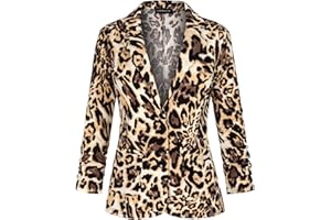 MINTLIMIT Blazer décontracté à manches 3/4 avec poches et boutons pour femme