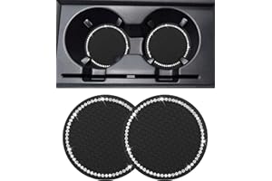 Flaconi 2PCS Dessous de Verre de Voiture,Accessoire Voiture Interieur,Porte-gobelets pour Voiture,Deco Voiture Interieur,sous Verre Universel en Silicone,Adaptent à la Plupart des Voitures (Noir)