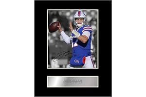 ICONIC PICS Josh Allen Signiertes Foto mit Passepartout Buffalo Bills #01 NFL gedrucktes Autogramm Geschenk Bild Druck