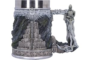 Nemesis Now Chope du Seigneur des Anneaux Gondor 15,5 cm en résine, produit officiel du Seigneur des Anneaux, chope à bière Gondor, insert en acier inoxydable, coulée dans la meilleure résine, peinte