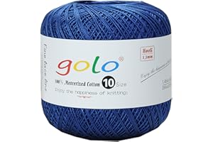 golo Crochet Thread Size 10 for Hand Knitting Yarn Crocher Yarn (Classic blue-610)