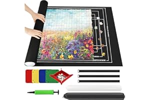 Ainiv Puzzlematte Puzzlerolle Aufbewahrungrolle, Puzzle Roll Storage Mat, Tragbare Puzzles Matte Puzzleunterlage Jigsaw Mat Teppich für bis zu 2000 Teile Puzzelteppich Mat Aufbewahrung mit 4 Sortierer
