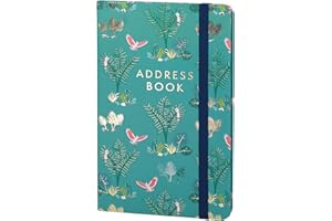Boxclever Press Small Address Book with 432 Spaces. Address Books with Alphabet Index hardback, Pocket & Change of Address Labels. Perfect Gifts for Women 21 x 13 cm