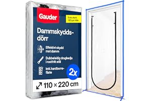 GAUDER Dammskyddsdörr med dragkedja, skyddsfolie (110 x 220 cm - 2 st)