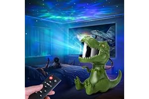 Kidsjoy Projecteur Ciel Etoile,Dinosaure Projecteur Galaxie avec Nébuleuse et Étoile,Minuterie,Télécommande et Angle Réglable,Projecteur Galaxy de Veilleuse à vitesse,Meilleur Cadeau pour les enfants