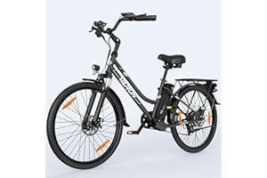 ‎VARUN VARUN E Bike 26 Zoll, City E-Bike Damen Herren mit 48V 374.4 Wh Akku, bis zu 85 Km, 55Nm 250W Motor, Elektrofahrrad mit LCD Display, StVZO-Zertifikat, 7-Gang Tiefeinsteiger E-Fahrrad