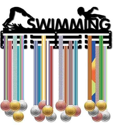 Porta Medaglie Per Nuoto - Appendiabiti Con Scritta 'SWIMMER', Supporto Da Parete Per Oltre 60 Medaglie - Foto 6