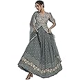 Miss Ethnik Sophisticated Grey Embroidered Lehenga Choli Set (ME-1172)