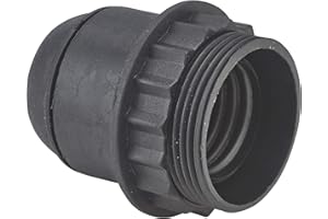 Douille ampoule - Soquet ampoule - Douille lumière - Douille de lampe - Douille E27 Chem 1/2 Filetee Avec Bague D58mm Raccord 10mm Noir - Debflex - 712700