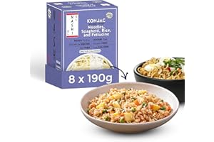 KETO SKINNY Nashi Konjac Shirataki Mix Pack – geruchsfrei, geeignet für Veganer, fettfrei und kalorienarm, Glucomannan-Keto-freundlich, kohlenhydratarme Diät-Nudeln, gesund | Verzehrfertig (8×190g)