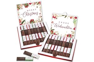 BOOMTOP 44 Aufkleber für Merci Schokolade Weihnachten Schokolade Banderole Sticker für 2x Merci Schokoladen zum Beschriften Selbstklebend Aufkleber Rot Frohe Weihnachten Merry Christmas Geschenke